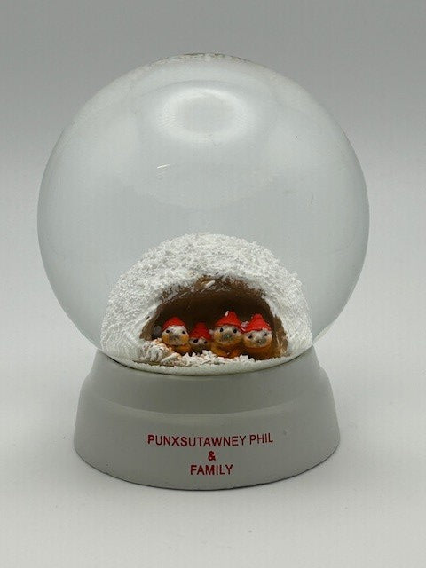 Phil and Family Snowglobe-Groundhog Stuff