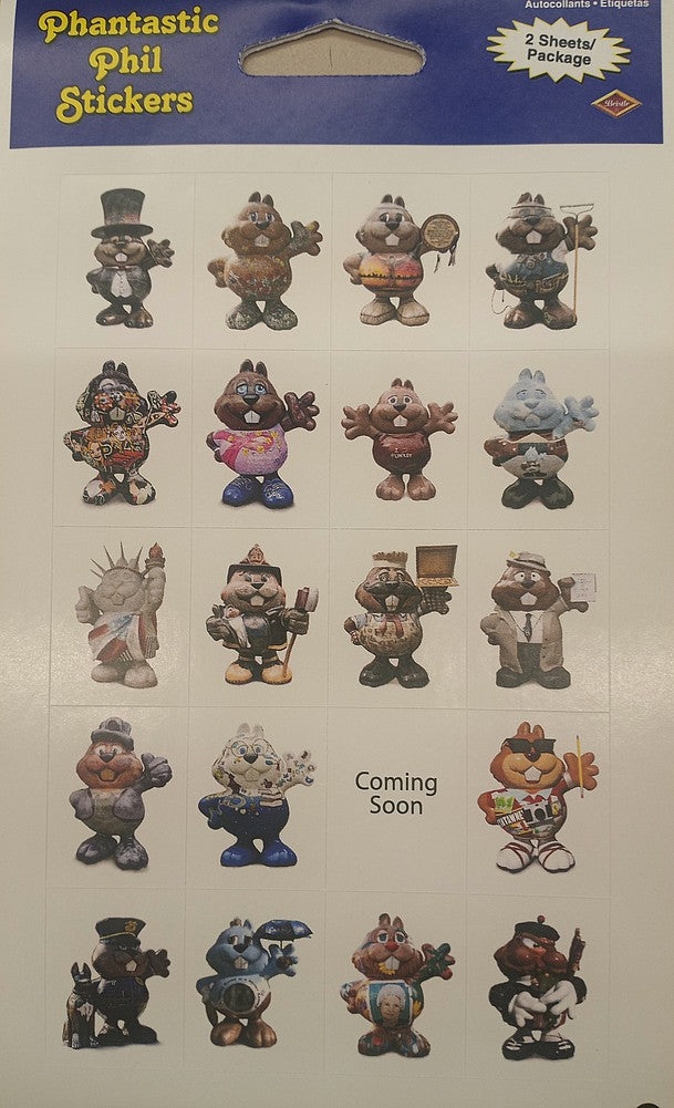 Phantastic Phil Sticker Pack - 32 Groundhog Statues-Groundhog Stuff