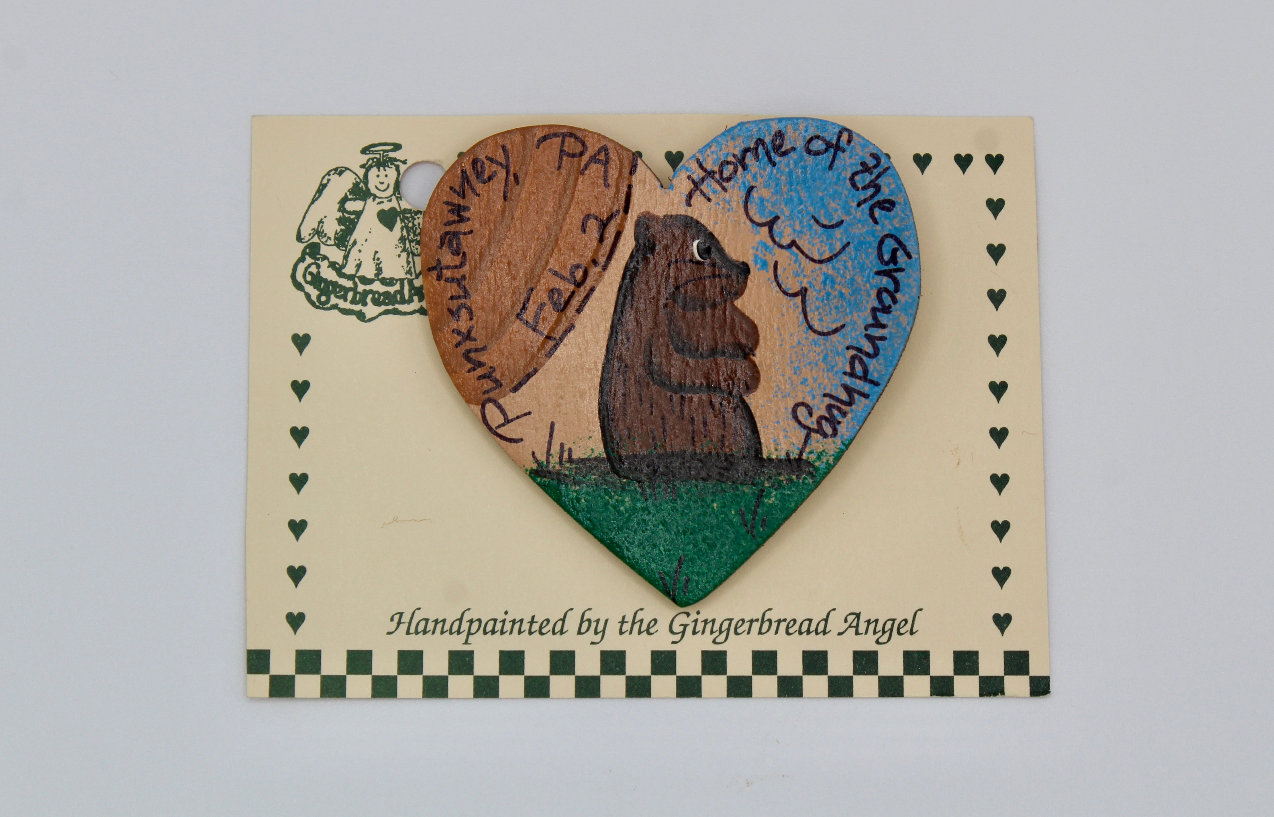 Ivory Groundhog Heart Pin – Handcrafted-Groundhog Stuff