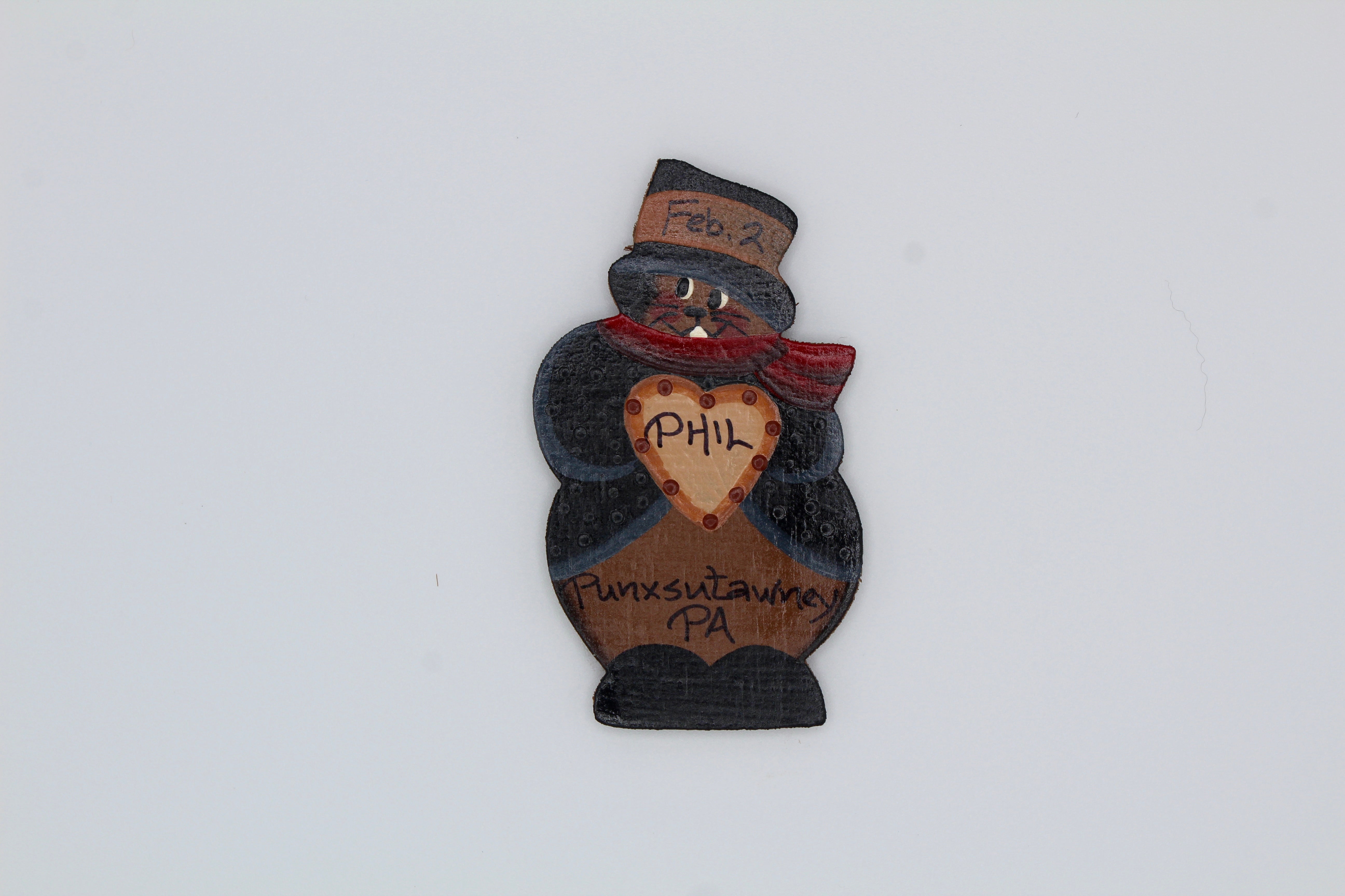 Phil Holding Heart Magnet – Handcrafted Wooden-Groundhog Stuff