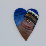 Blue Heart Handpainted Magnet – Groundhog Day Gift-Groundhog Stuff