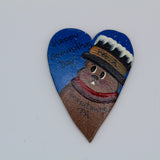 Blue Heart Handpainted Magnet – Groundhog Day Gift-Groundhog Stuff