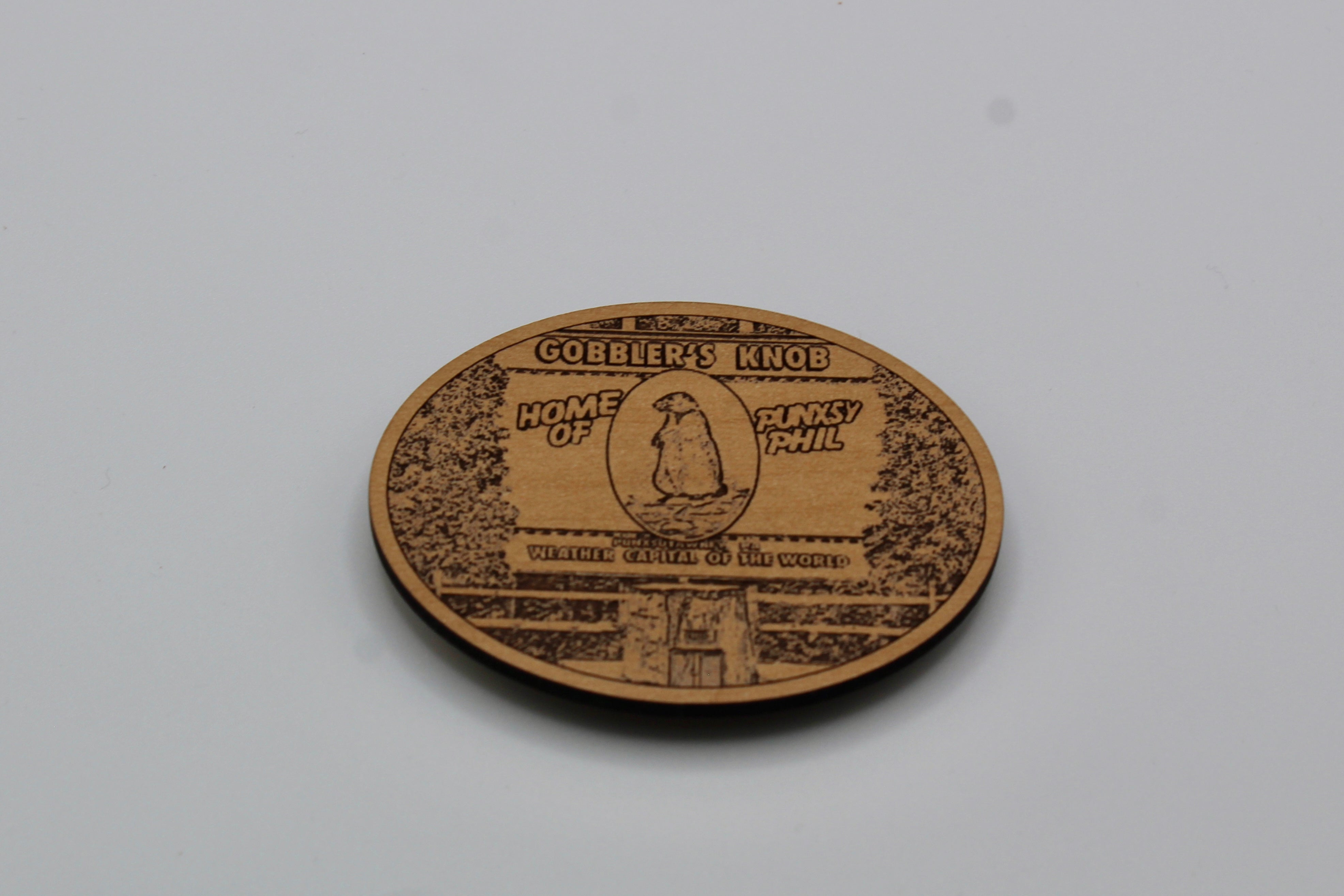 Gobbler's Knob Wooden Oval Magnet-Groundhog Stuff