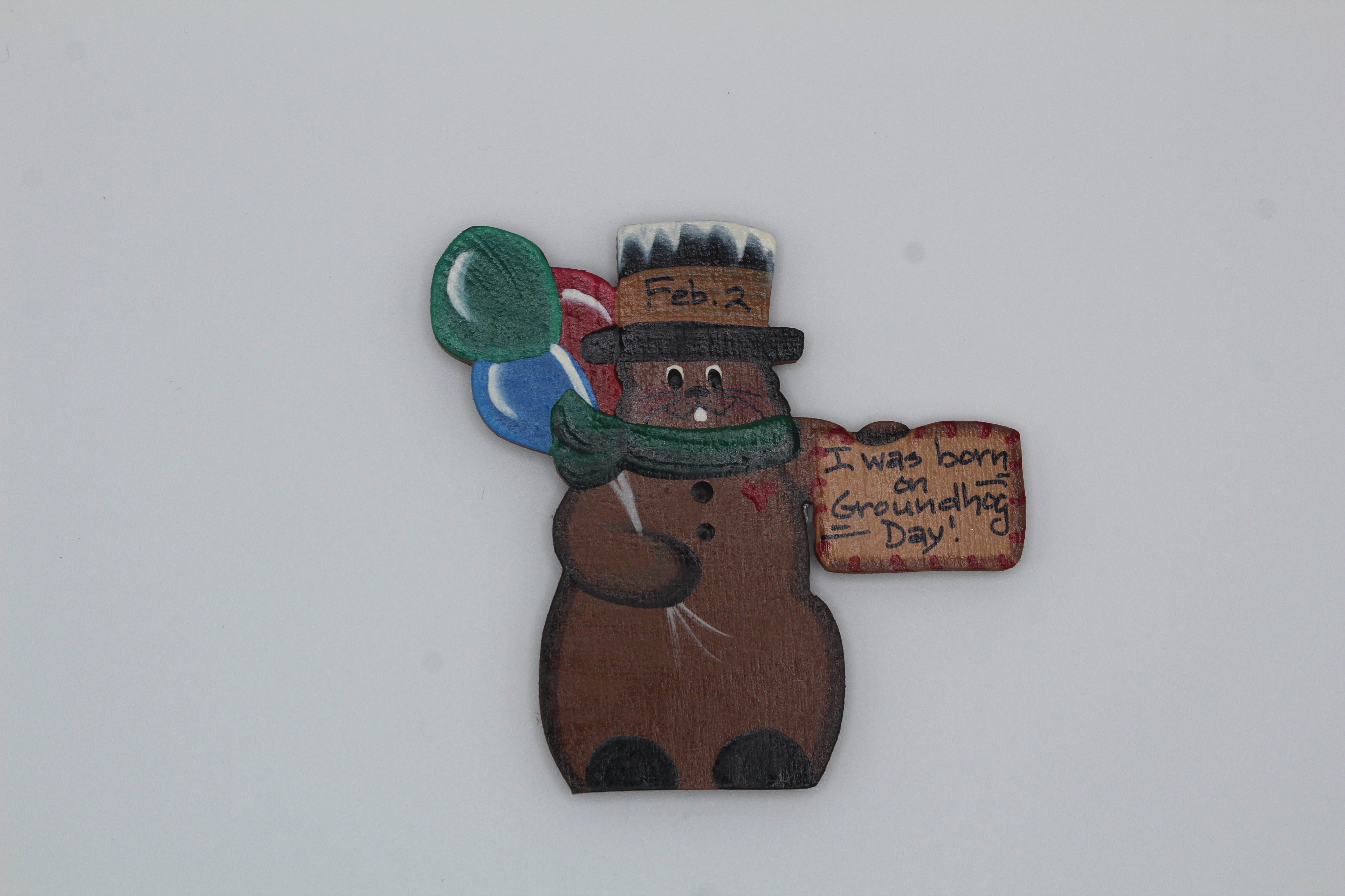 I Was Born on Groundhog Day Magnet – Handcrafted-Groundhog Stuff