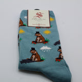 Women's 6 More Weeks Groundhog Socks-Groundhog Stuff