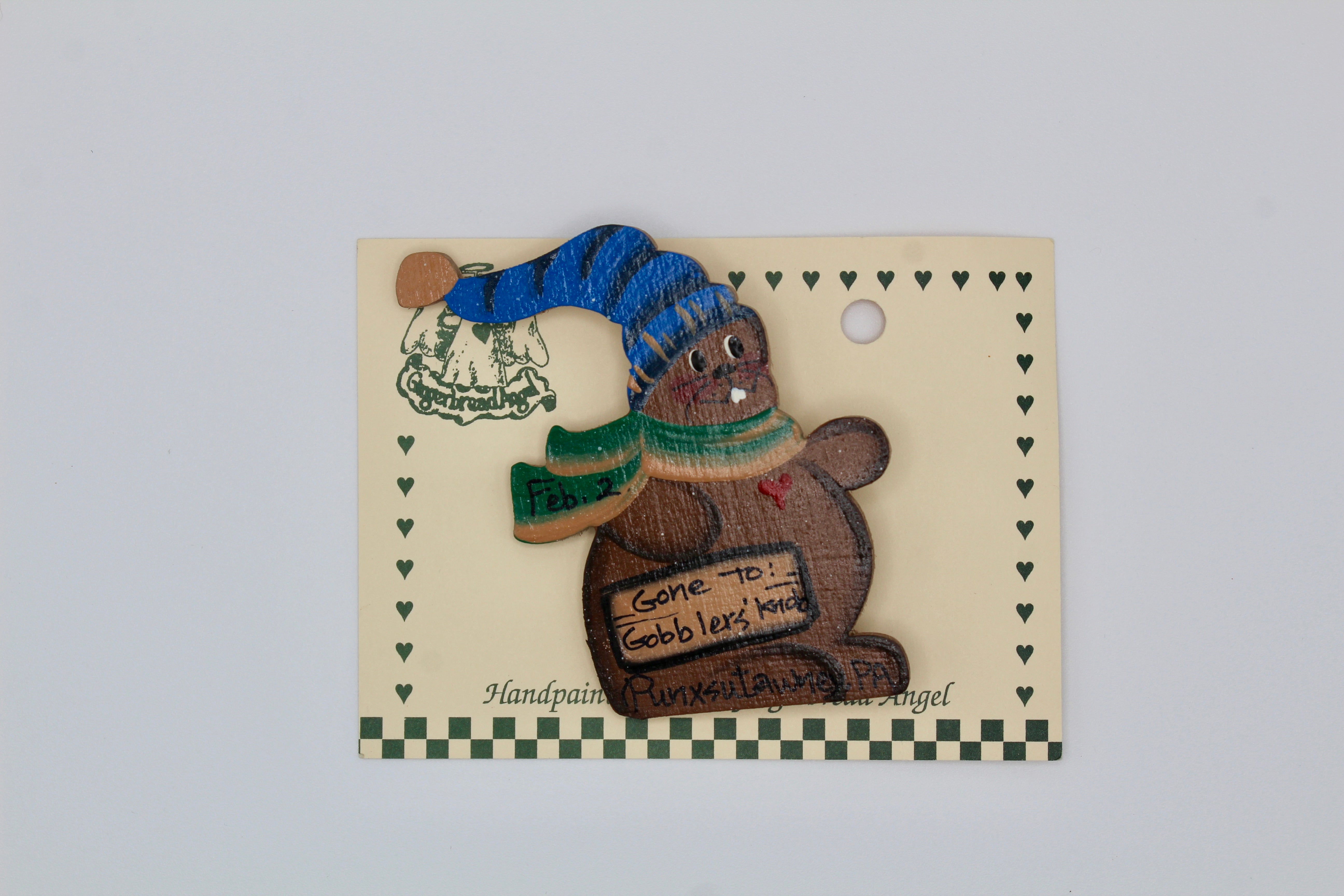 Blue Toboggan Hat Phil Pin – Handcrafted Wooden-Groundhog Stuff