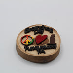 Peace Love Groundhog Wooden Magnet-Groundhog Stuff