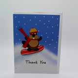 Thank You Groundhog Card – Blank Inside-Groundhog Stuff