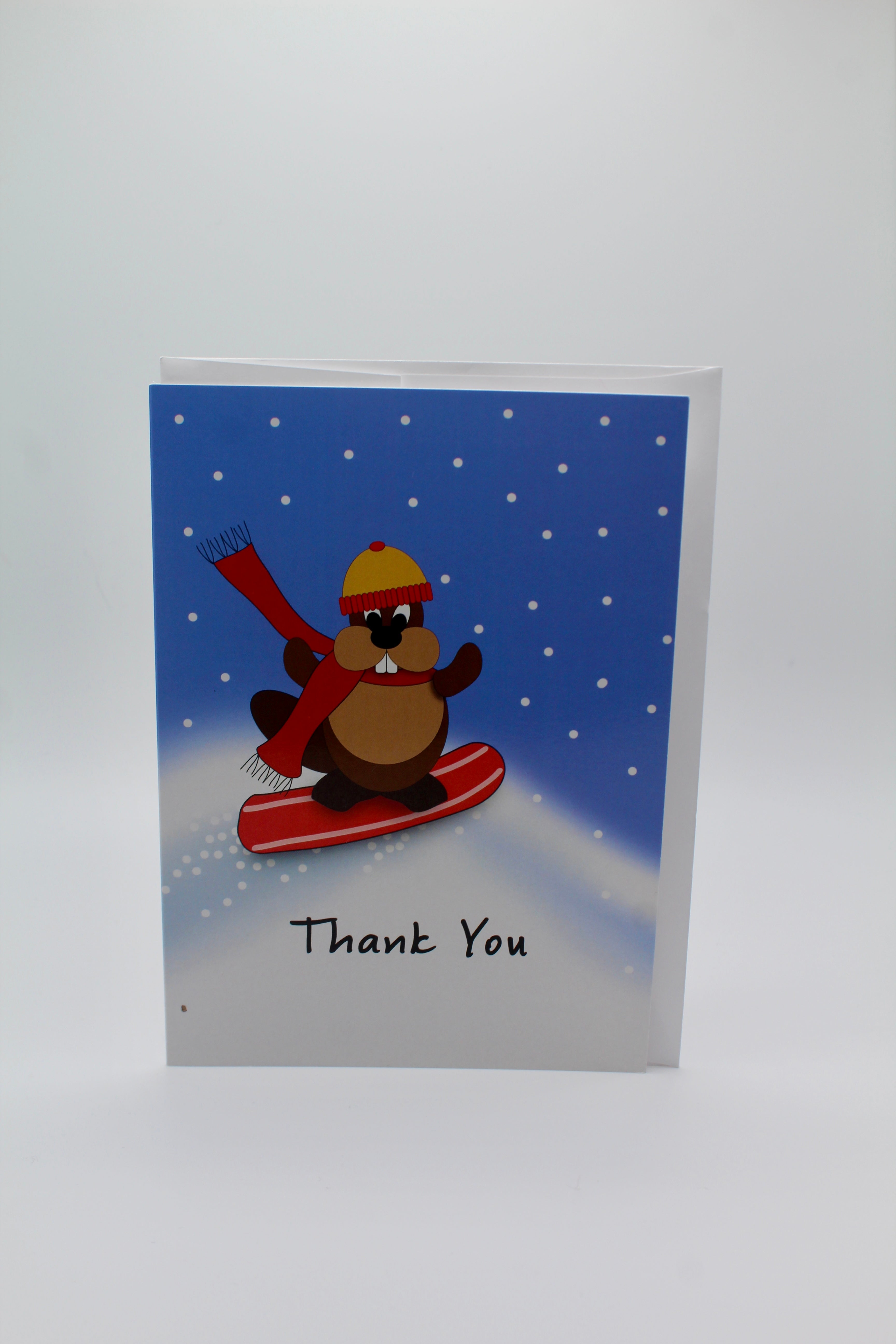 Thank You Groundhog Card – Blank Inside-Groundhog Stuff