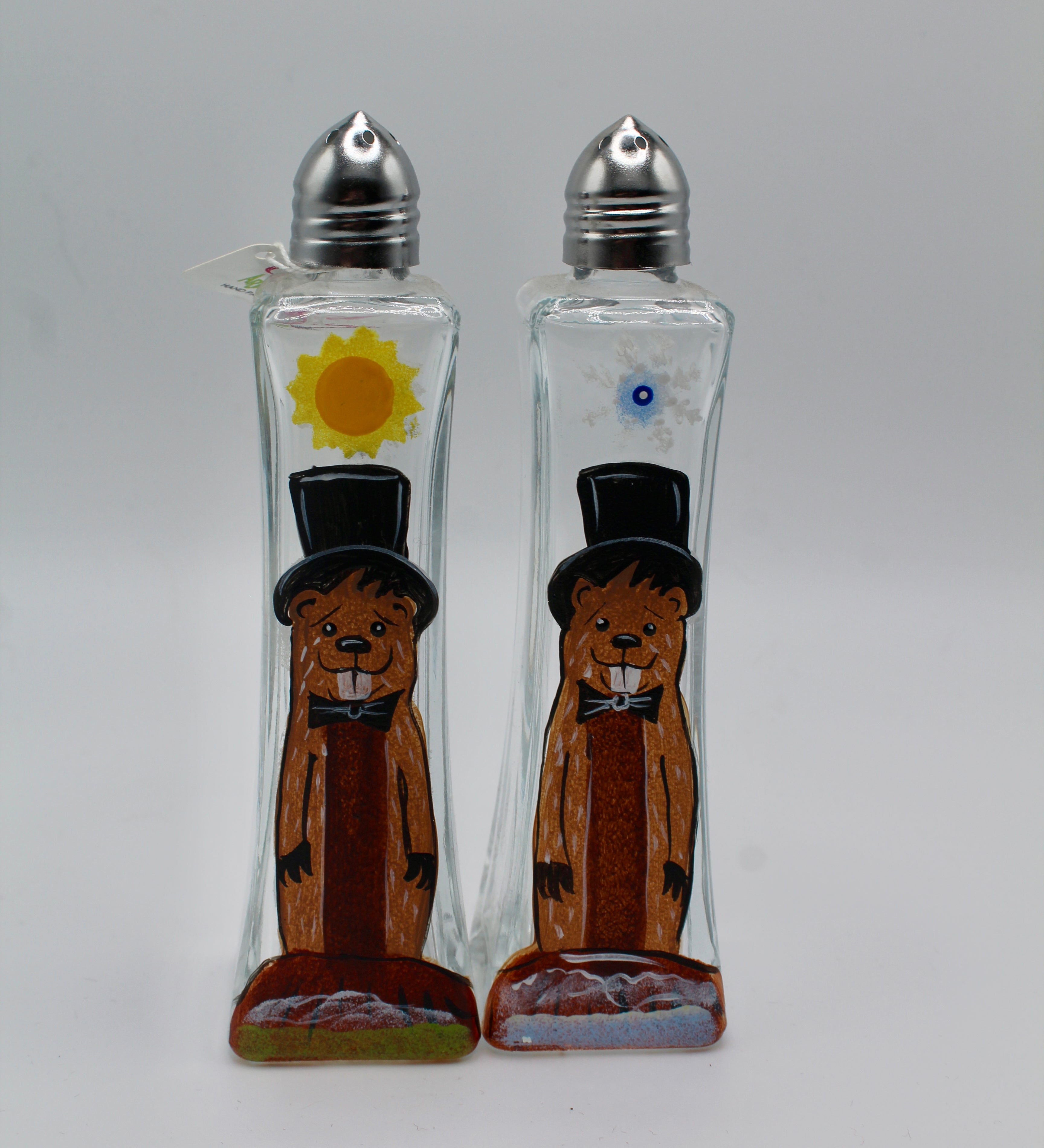 Hand Painted Groundhog Salt & Pepper Shaker-Groundhog Stuff