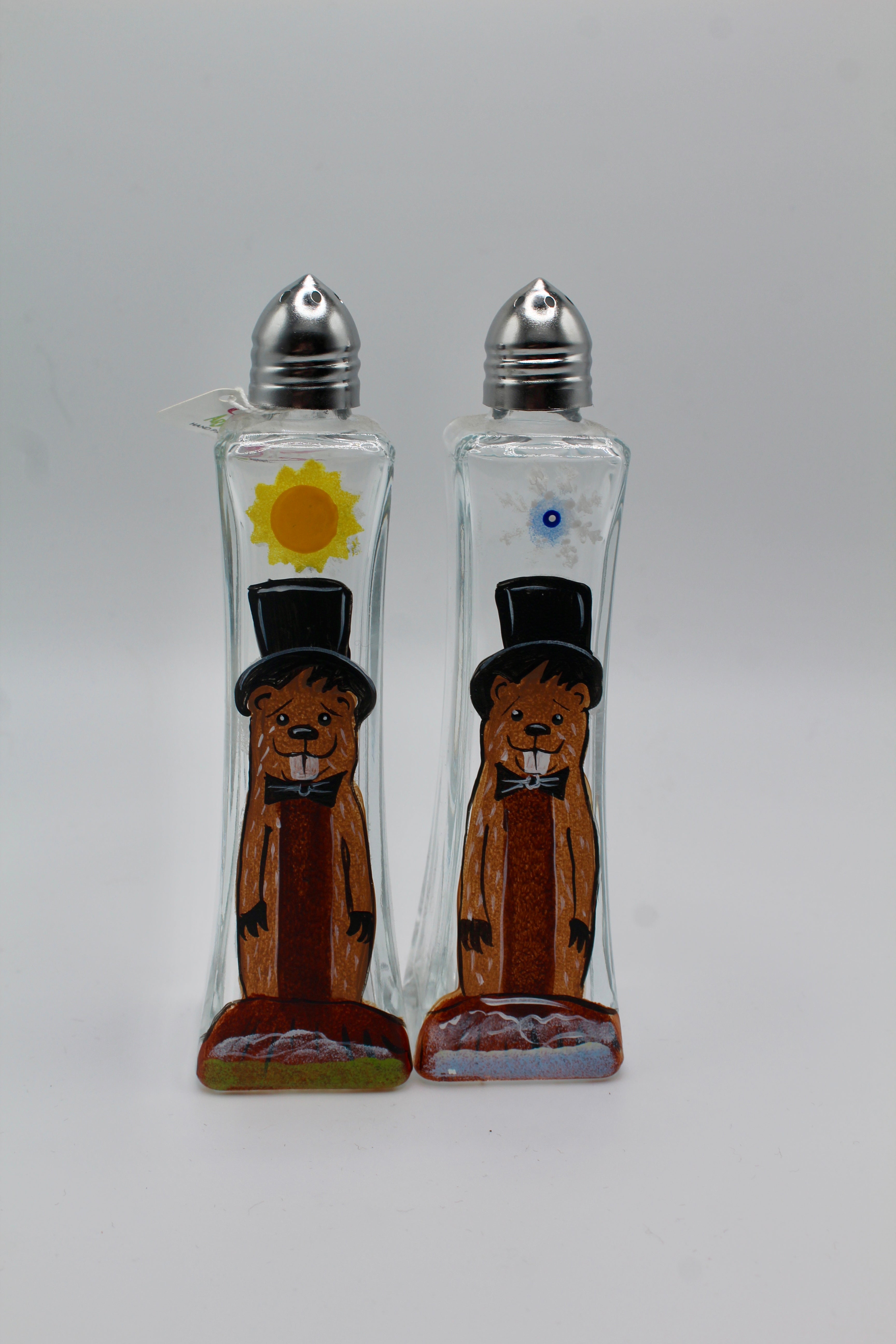 Hand Painted Groundhog Salt & Pepper Shaker-Groundhog Stuff