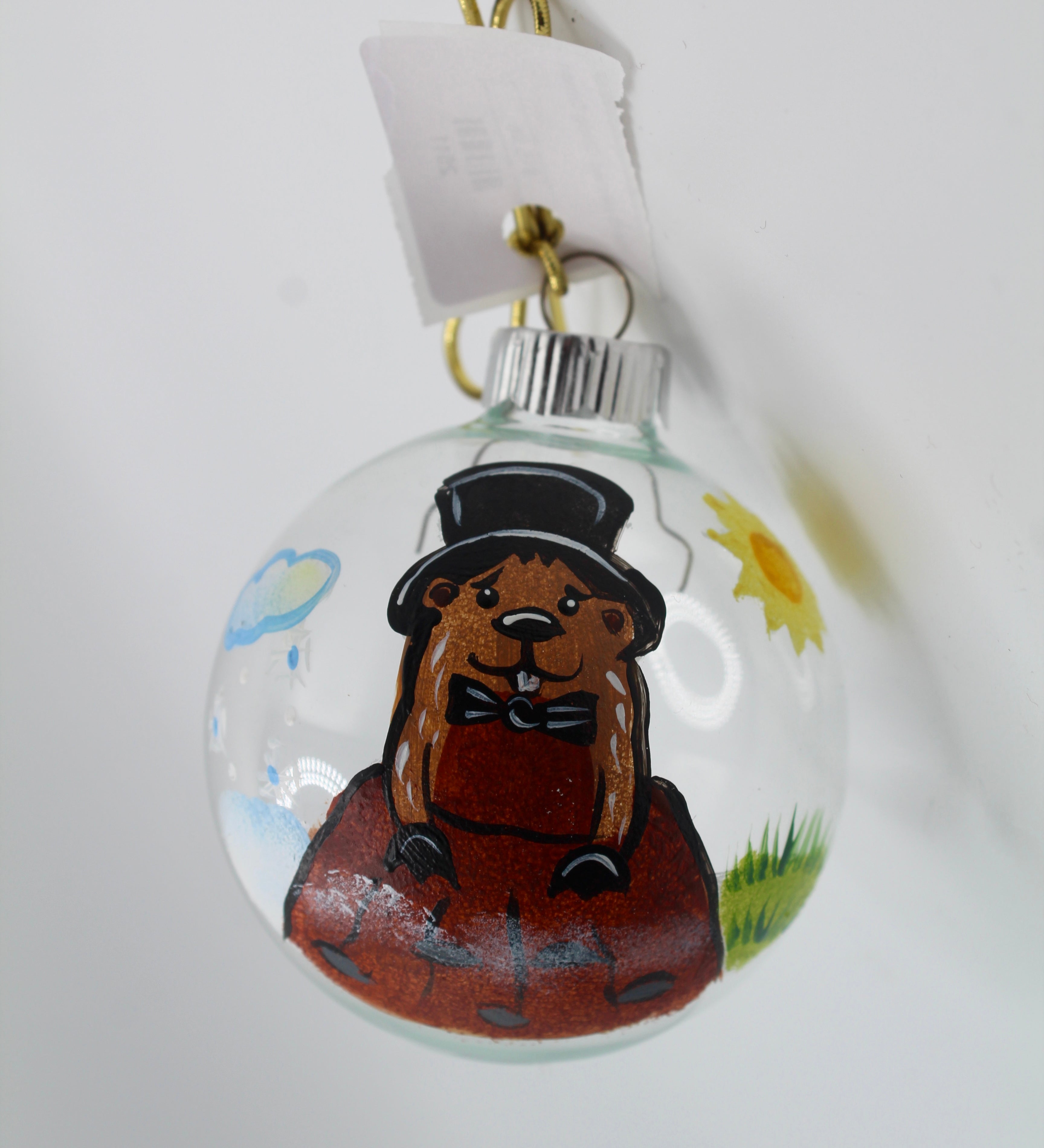 Hand-Painted Groundhog Ornament-Groundhog Stuff