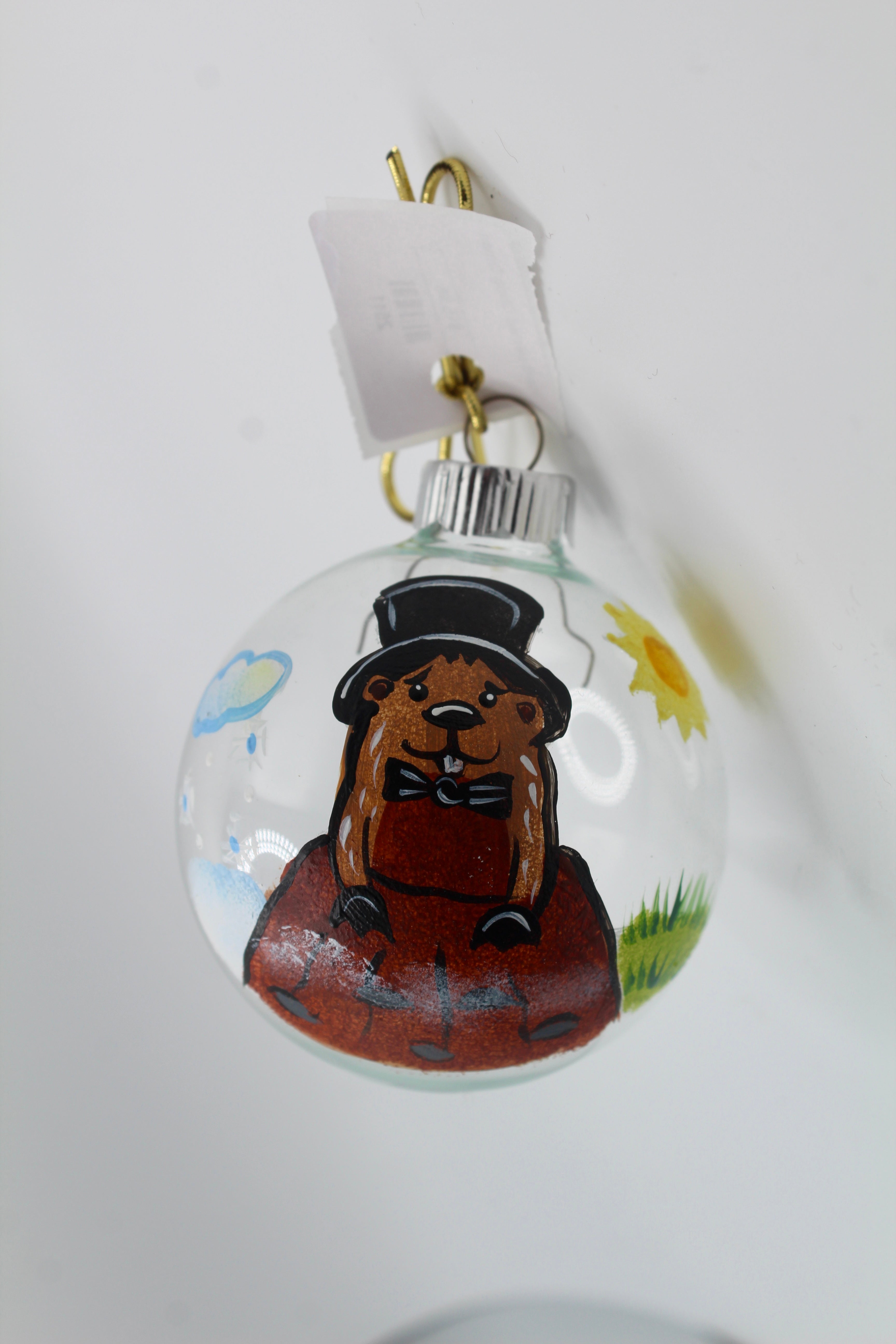 Hand-Painted Groundhog Ornament-Groundhog Stuff