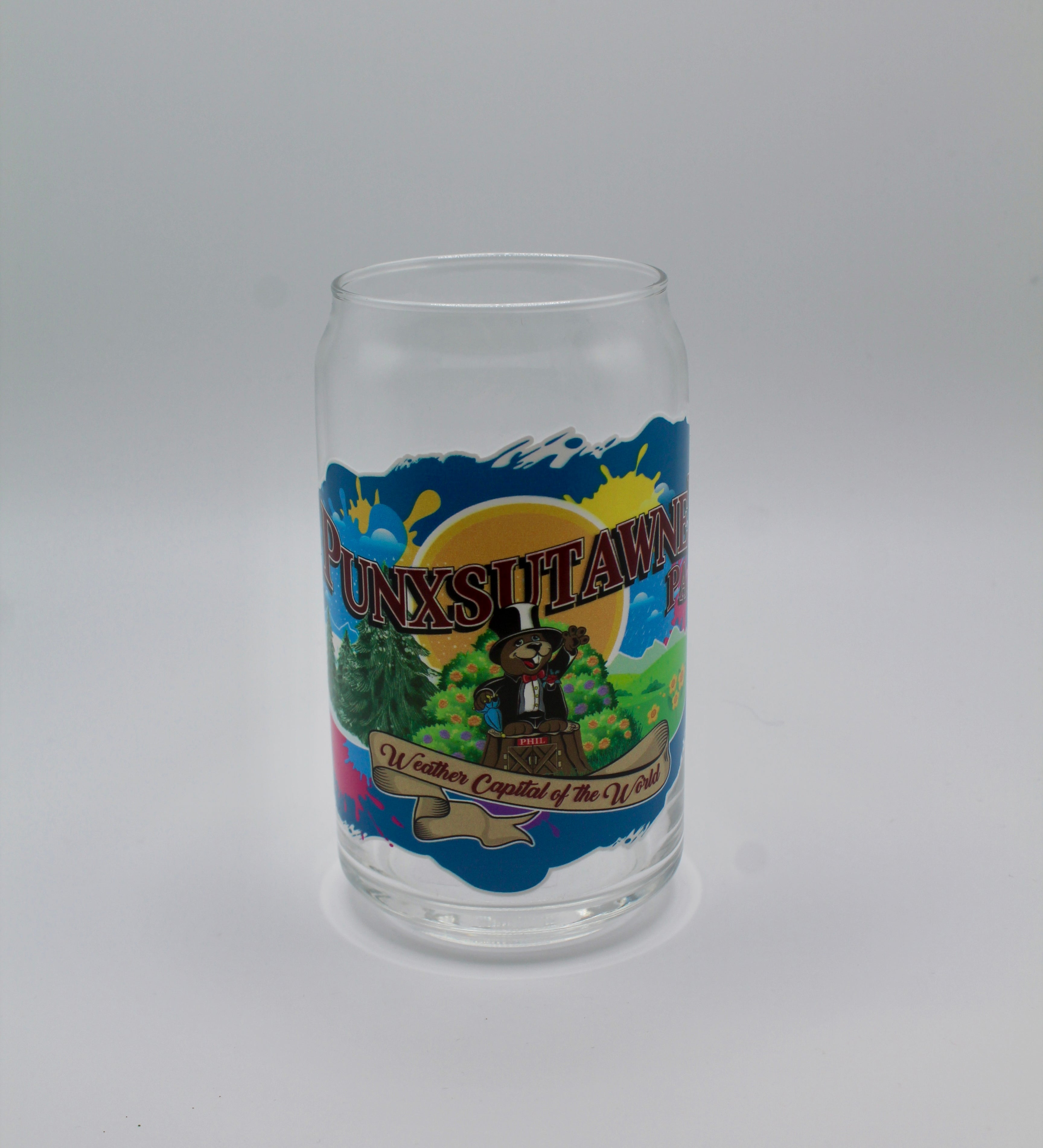 Punxsutawney Phil Glass - Full Color-Groundhog Stuff