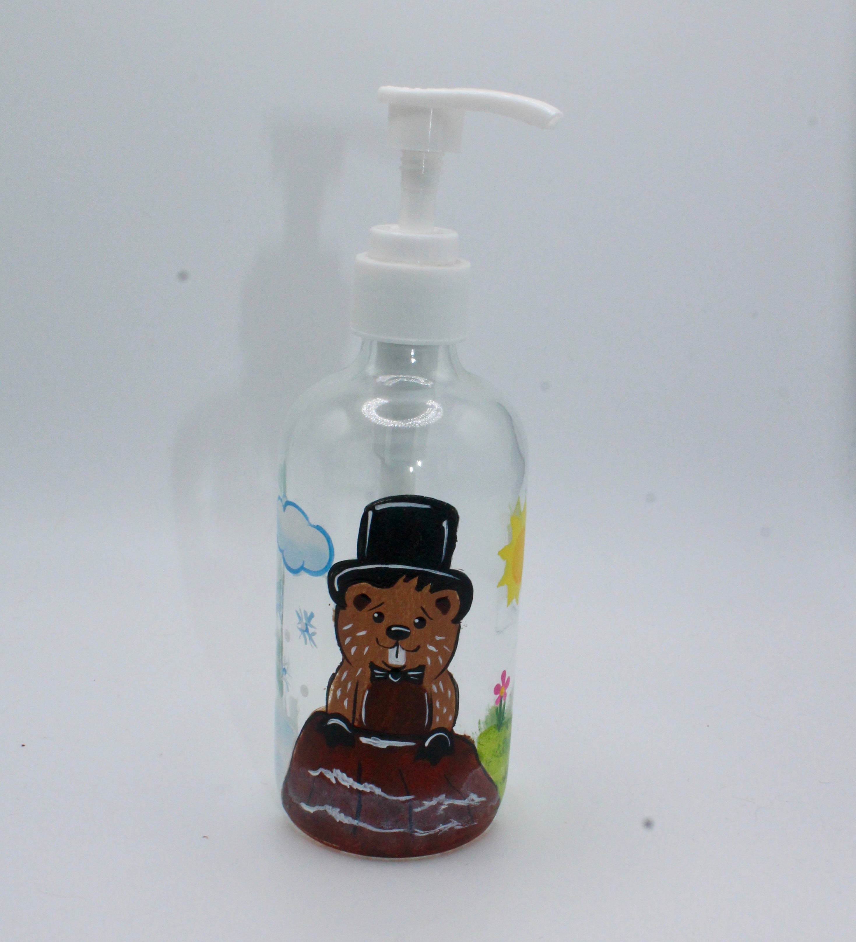 Hand-Painted Groundhog Day Soap Dispenser-Groundhog Stuff