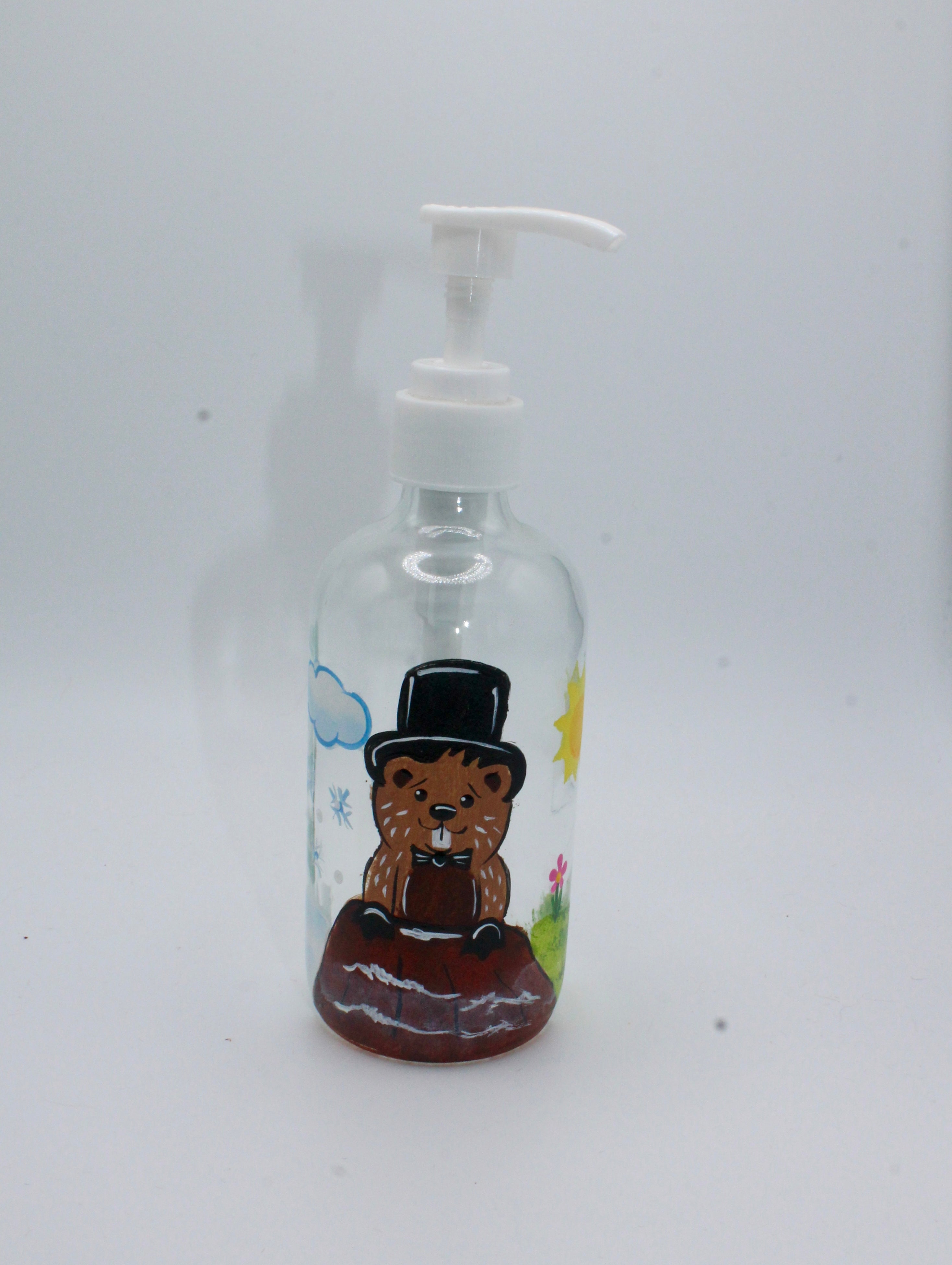 Hand-Painted Groundhog Day Soap Dispenser-Groundhog Stuff