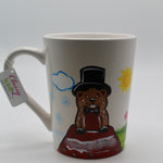 Hand-Painted Groundhog Mug-Groundhog Stuff