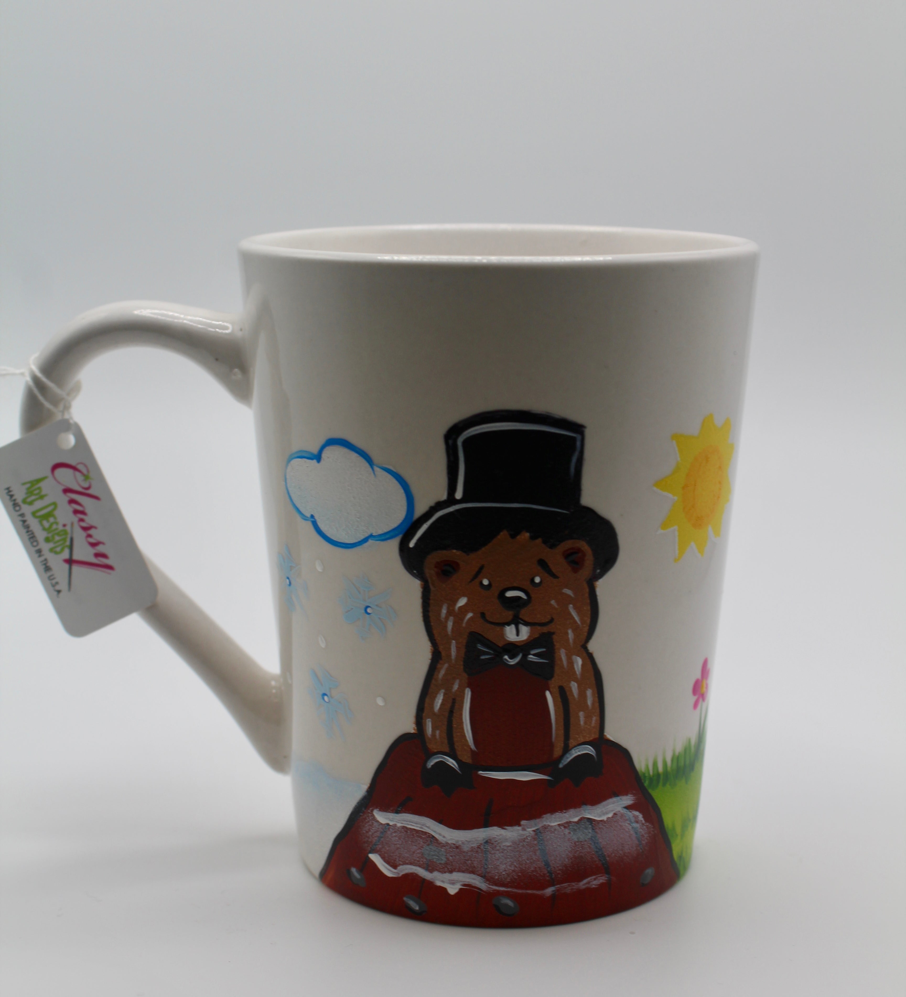 Hand-Painted Groundhog Mug-Groundhog Stuff
