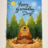 Lighted Groundhog Day Garden Flag - 12x18.5"-Groundhog Stuff