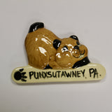 Horizontal Ceramic Groundhog Magnet – 3.5 Inch-Groundhog Stuff