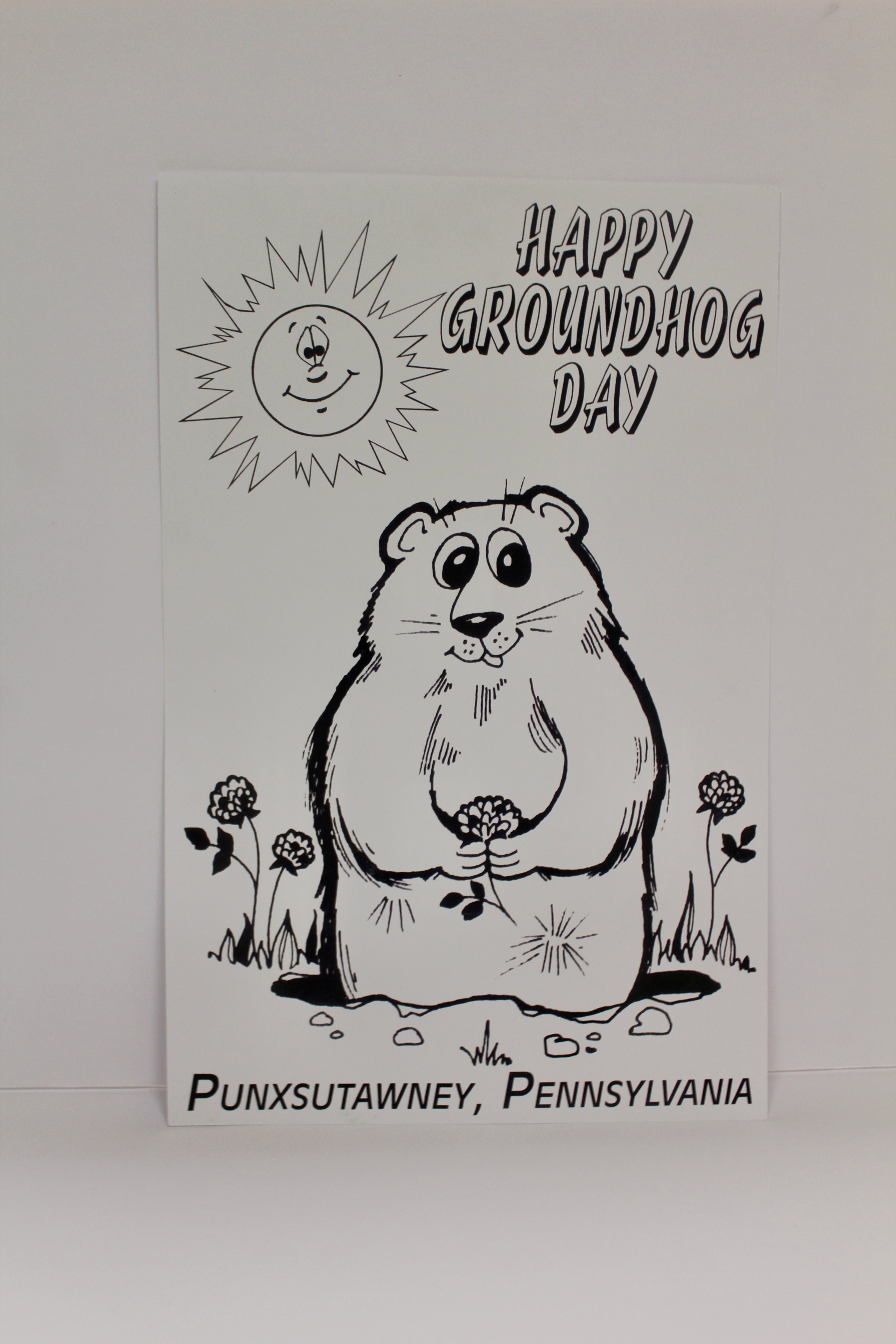 Coloring Poster B - Happy GH Day - 7x11"-Groundhog Stuff