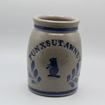Crock - Punxsutawney Blue Pottery (6"H)-Groundhog Stuff