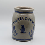 Crock - Punxsutawney Blue Pottery (6"H)-Groundhog Stuff