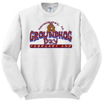 Adult Bedrock-Style Groundhog Day Sweatshirt - White (2X/3X)-Groundhog Stuff
