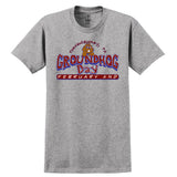 Adult Bedrock-Style Groundhog Day T-Shirt - Gray (2X/3X)-Groundhog Stuff