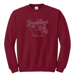Adult Cardinal Sweatshirt with Silver Groundhog Artwork-Groundhog Stuff