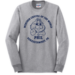 Adult Weather Capital Long Sleeve T-Shirt - Gray-Groundhog Stuff