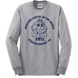 Adult Weather Capital Long Sleeve T-Shirt - Gray-Groundhog Stuff