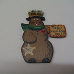 Phil with Star Pin – Handcrafted Wooden-Groundhog Stuff
