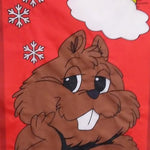 Flag - Happy Groundhog Day (Red, 28x44")-Groundhog Stuff
