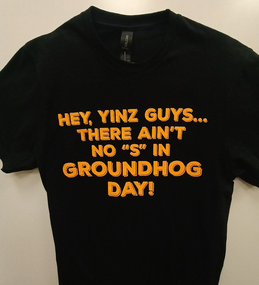 Adult 'Ain't No S in Groundhog Day' T-Shirt - Black-Groundhog Stuff