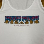 Adult Groundhog & Flowers Tank Top - White-Groundhog Stuff