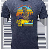 Adult Groundhog Birthday T-Shirt - 3X Heather Navy-Groundhog Stuff