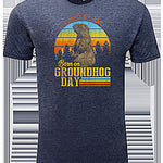 Adult Groundhog Day Birthday T-Shirt - Heather Navy-Groundhog Stuff