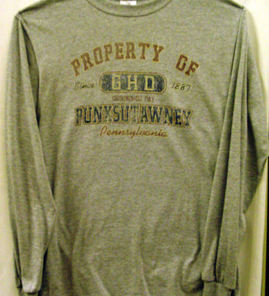 Adult 'Property of Groundhog Day' Long Sleeve T-Shirt - Gray-Groundhog Stuff