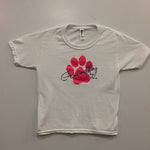 Girls Glitter Paw T-Shirt - White-Groundhog Stuff