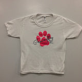 Girls Glitter Paw T-Shirt - White-Groundhog Stuff